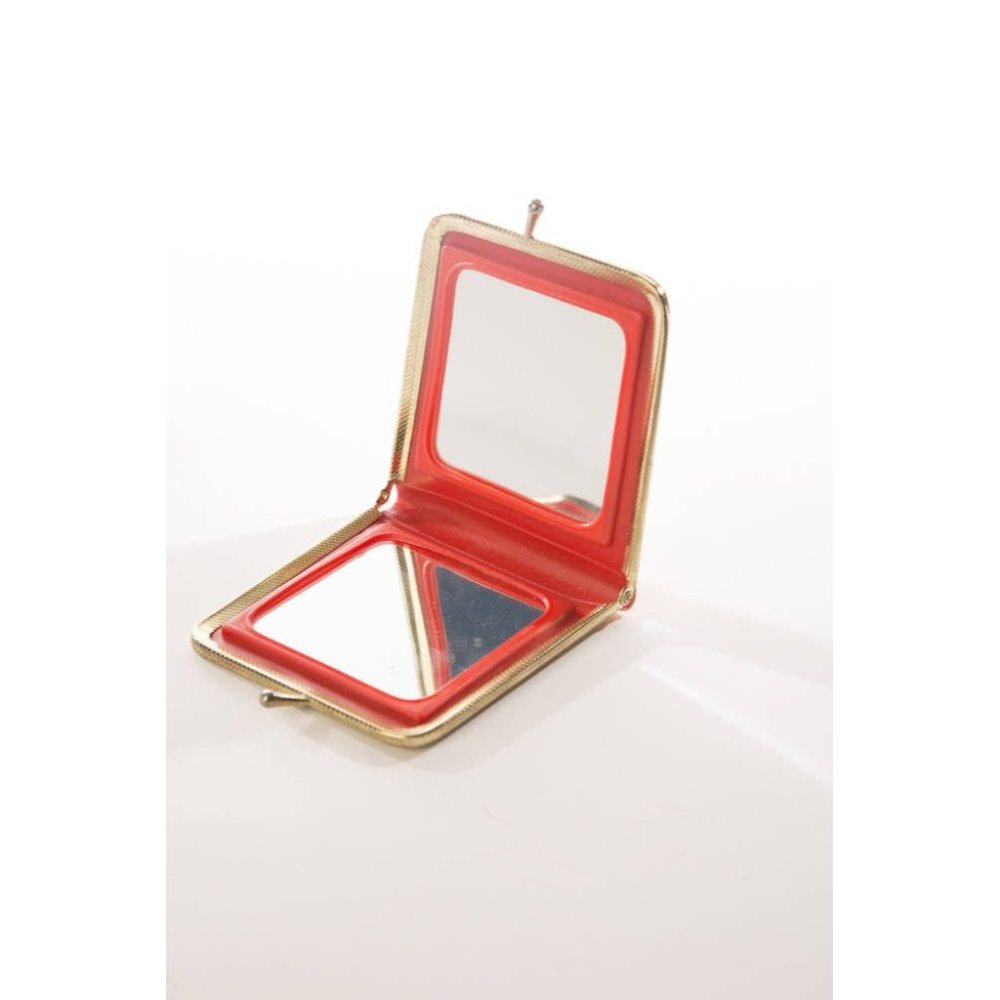 Metallic Golden Compact Dual Mirror Retro Wallet Vintage Accessory